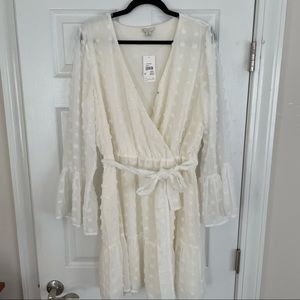 White bridal dress summer polka dot